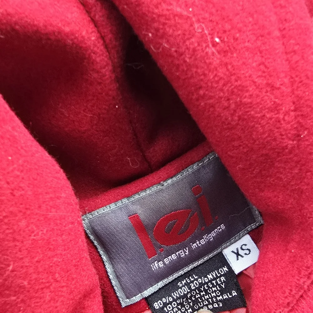 Vintage Y2K L.E.I. Wool Womens Hooded Chore Crop Jacket Clueless Indie Xs - Picture 2 of 3